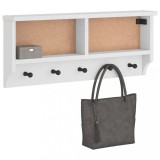 vidaXL Suport pentru haine &quot;SANDNES&quot; alb 87x12x35 cm lemn masiv de pin