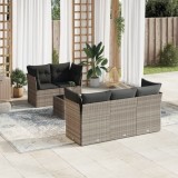 Cumpara ieftin Gossi set canapele de gradina cu perne, 6 piese gri deschis poliratan