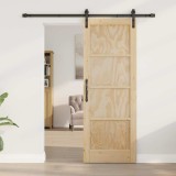 vidaXL Ușa Glisantă Manual Natural și negru 73.5 x 198.5 cm