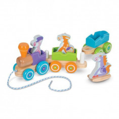 Trenulet din lemn cu animale, Melissa and Doug foto