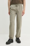 Superdry pantaloni din amestec de in culoarea verde, M7011395A-1KH