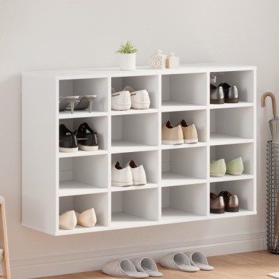 vidaXL Dulap pentru pantofi cu raft Alb 103x30x51 cm Lemn compozit foto