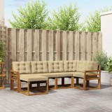 Cumpara ieftin Set de canapele de exterior 6 buc. 6-Locuri Natural si Bej