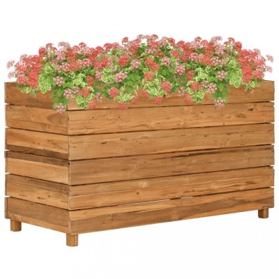 Gossi strat inaltat, 100x40x55 cm, lemn de tec reciclat si otel foto