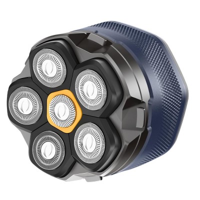 Aparat de barbierit, cu 6 lame rotative, 1400mAh, Waterproof, Compact, BLUE foto