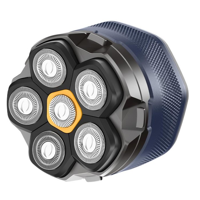 Aparat de barbierit, cu 6 lame rotative, 1400mAh, Waterproof, Compact, BLUE