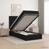 Cumpara ieftin Pat ottoman cu saltea cu headboard Negru 80 x 200 cm Tesatura