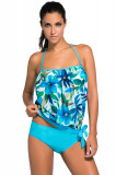 SW1034-1224 Costum de baie tankini cu print multicolor, S