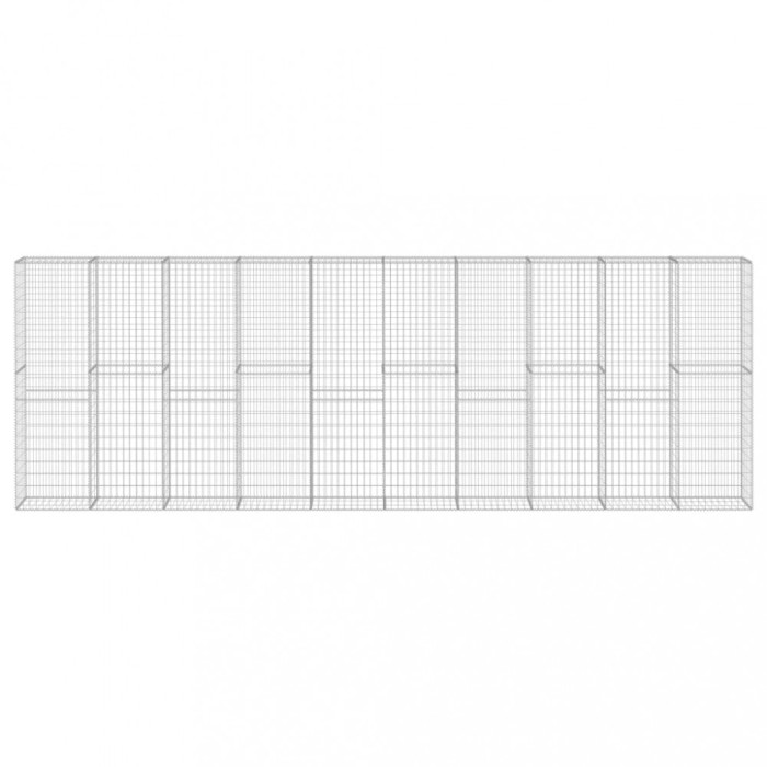 Perete gabion cu capace, 600 x 30 x 200 cm, otel galvanizat