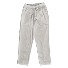 Pantaloni Medicali Pe Stil, Alb cu Elastan cu Elastic - 2XL, talia-1-100cm