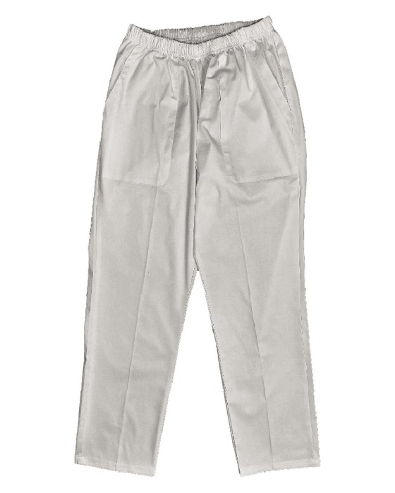 Pantaloni Medicali Pe Stil, Alb cu Elastan cu Elastic - L, talia-2-96cm