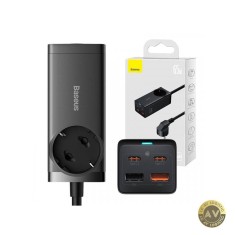 Prelungitor Baseus GaN3 Pro PowerStrip 65W 3A 2 x USB-A - 2 x USB-C - 1 x Schuko Negru PSZM000901