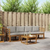 vidaXL Set de canapele de exterior 5 pcs Gri natural și deschis 3365959