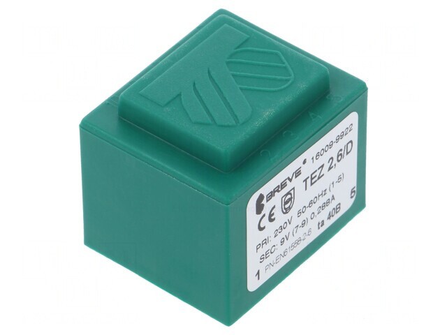 Transformator &Icirc;ncapsulat 2,6VA 230V 9V PCB
