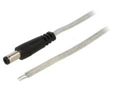 Cablu DC 5,5/2,5 cu Mufă Dreaptă Transparentă 2x0,5mm2 foto