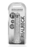 REALROCK Dildo Transparent Realist cu Ventuza, 18 cm Inserabil, SEBS Body-Safe, Fara Latex Ftalati