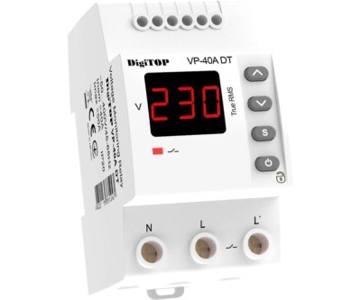 Releu protectie tensiune monofazat 40A 2P 1 secventa DigiTop foto