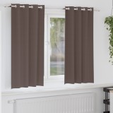 vidaXL Perdele cu perdele 2 pcs Maro &icirc;nchis 175 x 140 cm Poliester
