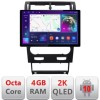 Navigatie Ford Mondeo 2004-2007 Qled 2K Octa Core 4+64 LTE 4G DSP Wifi 5Ghz android auto carplay radio gps internet kit-mondeo2004-v2+EDT-E413-2K CarS