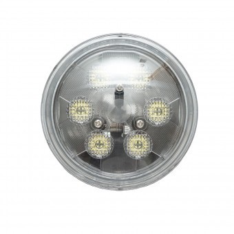 Far rotund 6 LED-uri, 18W 9-32V John Deere cod OEM RE336112, RE285628, RE336111, RE561117, PAR36, RE285629, AR104119, AR21059, AT25451, RE35168 BR0101
