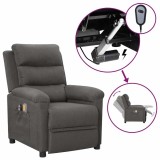 Cumpara ieftin Fotoliu de masaj electric rabatabil, gri inchis, textil