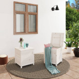 VidaXL Cutie de perne de exterior alb 50x50x56 cm lemn masiv brad