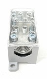 Clema pe sina bloc distributie PVB 500-4 4 500A 1x150-240mm &sup2; + 4x10-70mm &sup2; + 4x2,5-16mm &sup2; 1000V AC DC, Pollmann