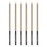 Set Lum&acirc;nări Birthday Candles, 6 Buc, Aurii Metalizat și Negre, 15 cm, Parafină, Oem