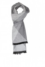 Fular barbati imprimeu in romburi culoare gri deschis foto
