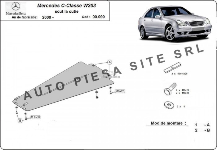 Scut metalic cutie viteze Mercedes C-Class W203 fabricat incepand cu 2000 APS-00,090