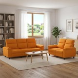 Cumpara ieftin Set de canapea 2 pcs Galben Intunecat Tesatura