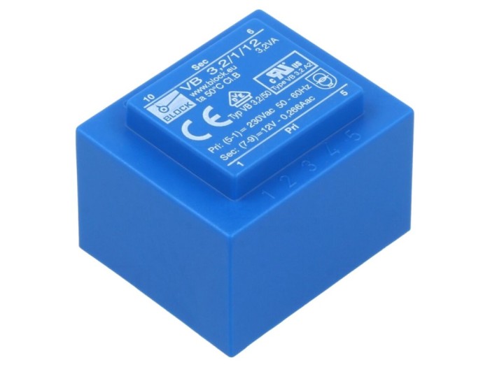 Transformator &icirc;ncapsulat 230VAC 12V PCB