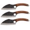 Set trei cutite macelarie DEPOX&reg;, lucrate manual, 27 cm, otel inoxidabil, maner lemn, husa piele
