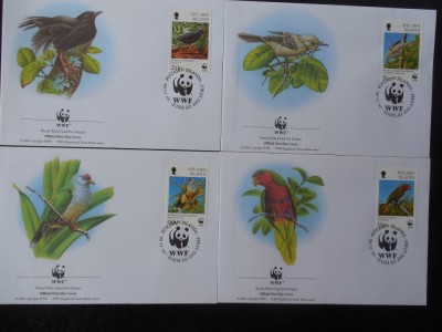 Pitcairn-WWF,FDC pasari-set complet foto