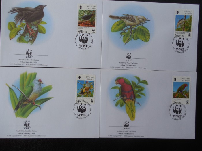 Pitcairn-WWF,FDC pasari-set complet