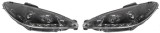 Set faruri tunin Peugeot 207 (W_) 05.2006-12.2013 BestAutoVest partea Dreapta+Stanga H1+H1 manual , cu lumina parcare LED, transparent negru