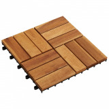 Dale Terasa Lemn Salcam 30x30cm, Set 10 Bucati, Antiderapante, Exterior, Gradina, Balcon