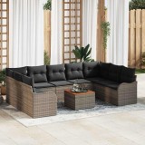 VidaXL Set Canapele Gri Grădină 10 pcs Gri Mare Ratan
