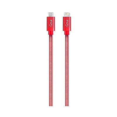 Cablu Date si Incarcare USB Type-C la Lightning Goui Metallic, 1 m, Rosu G-METALLICC94-R foto