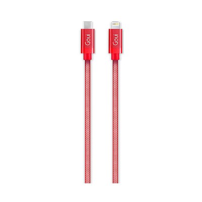 Cablu Date si Incarcare USB Type-C la Lightning Goui Metallic, 1 m, Rosu G-METALLICC94-R foto