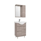 Mobilier Baie Ruben 55 Ulm Rauna, Completa cu Chiuveta Ceramica, Dulap Oglinda si Iluminare
