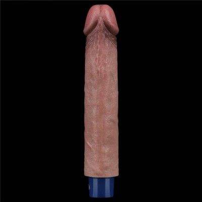 Vibrator Reincarcabil Real Softee, Brun Deschis, 22.5 cm foto