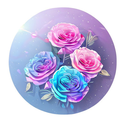 Sticker decorativ Trandafiri, Roz, 60 cm, 8186ST foto