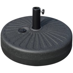 Suport pentru umbrela 38-48 mm, rotund, HDPE si otel, negru, 51x28 cm foto
