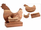 Cumpara ieftin Set 2 platouri si suport lemn maro Gaina 25x8x24 cm