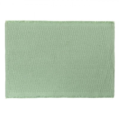 Suport Farfurii, Bumbac, Model Reliefat, Franjuri Scurte, Verde Menta, 42x30cm foto