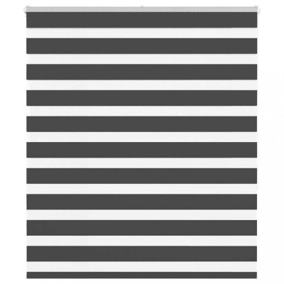 Gossi jaluzea tip zebra neagra latime tesatura 120,9 cm poliester foto