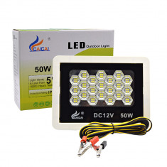 Proiector LED cu clesti, 50W, 84LED, 12V, camping