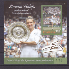 SIMONA HALEP,TENIS ,BLOC NEDANTELAT NUMEROTAT nr.1362 ,2019 MNH ** ROMANIA.