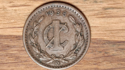 Mexic - moneda de colectie bronz - 1 centavo 1938 - an mai rar - impecabila ! foto